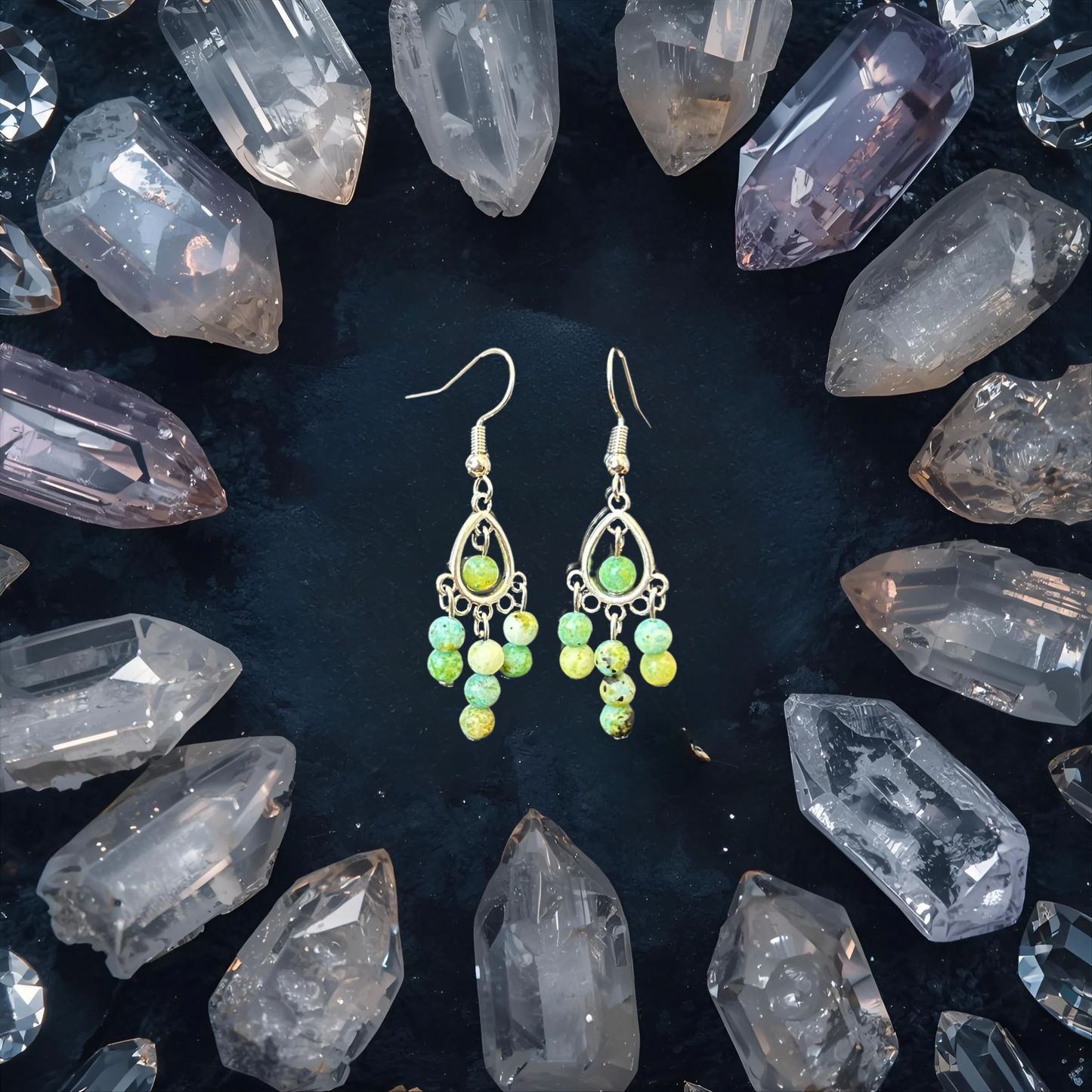 Dyed Yellow Chrysocolla Jasper Earrings