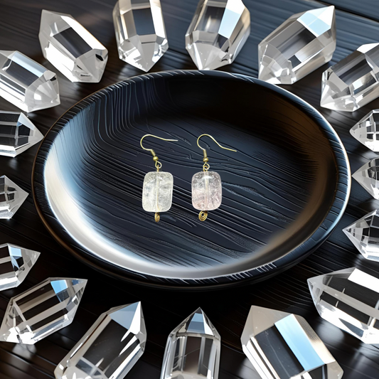 Clear Quartz & Amethyst Earrings