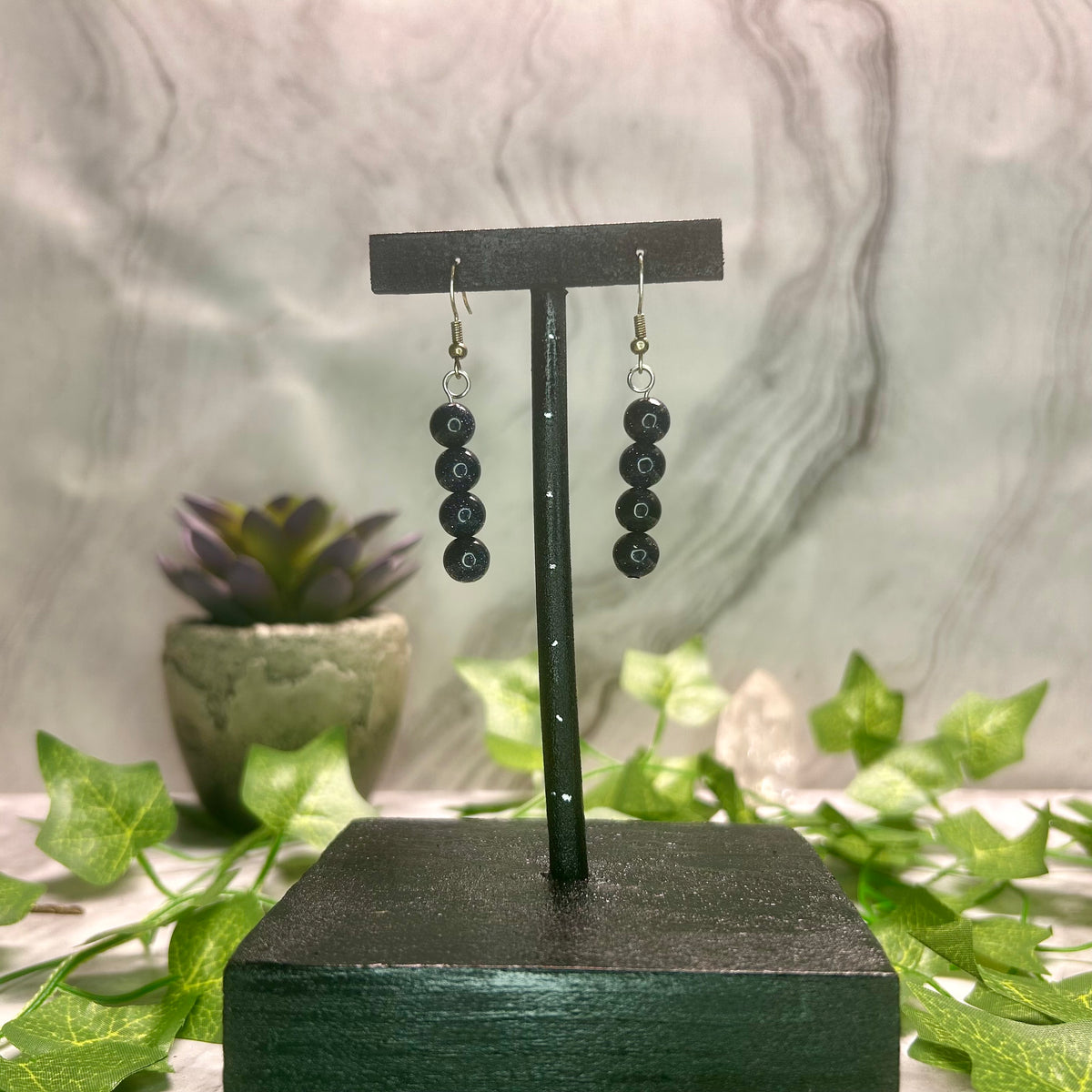 Blue Goldstone Earrings