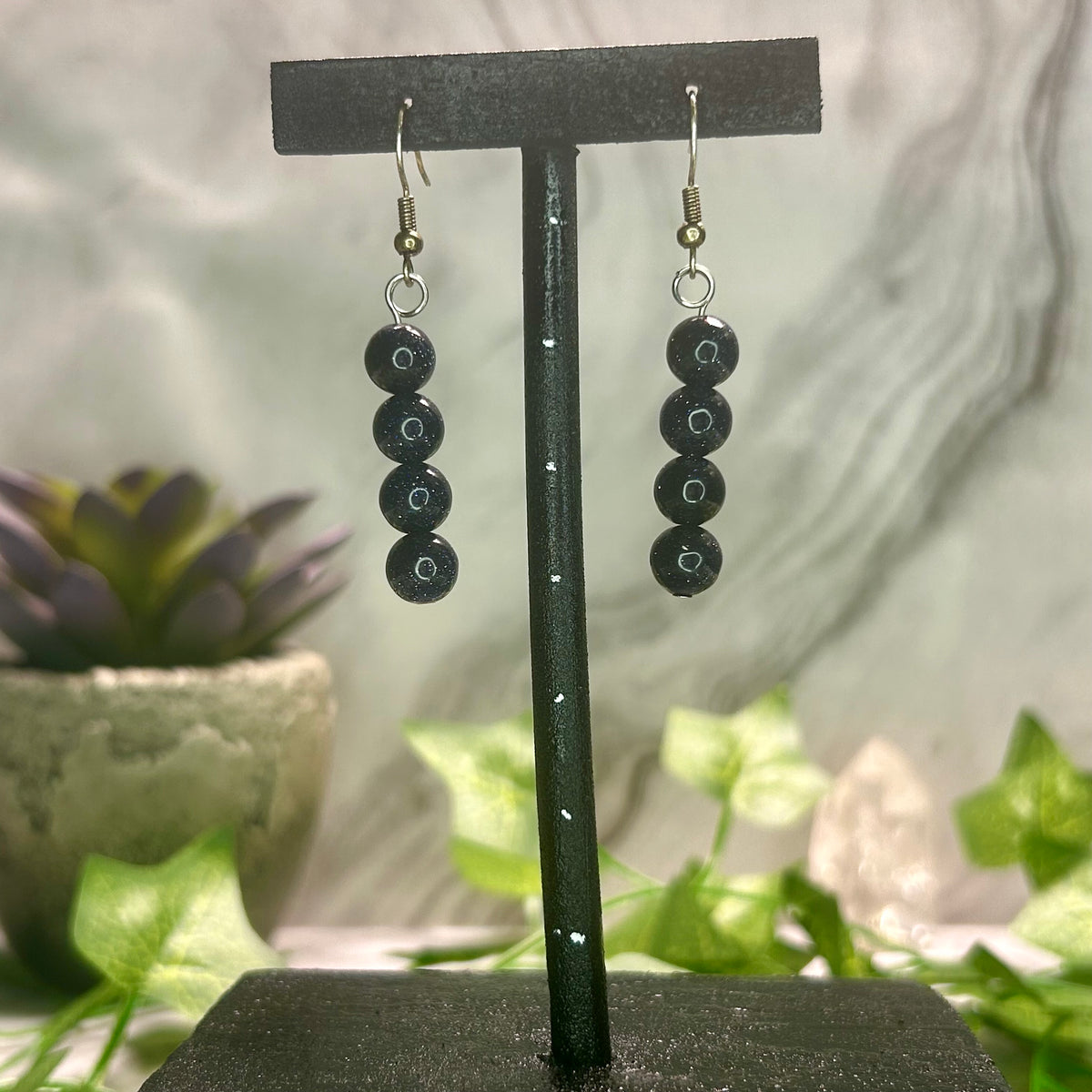 Blue Goldstone Earrings