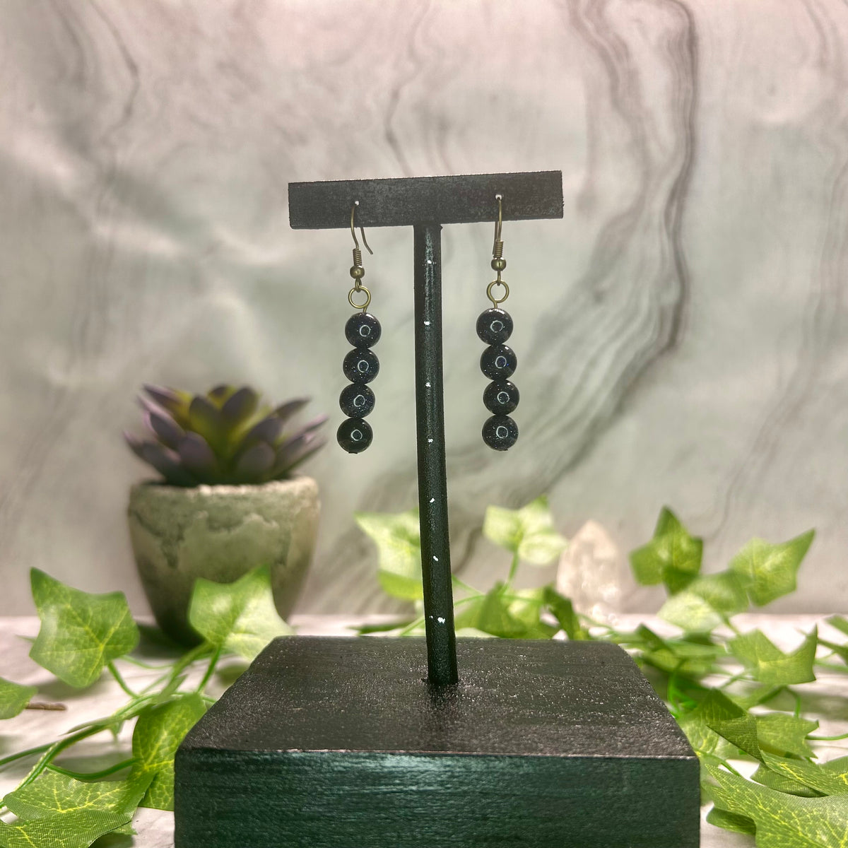 Blue Goldstone Earrings