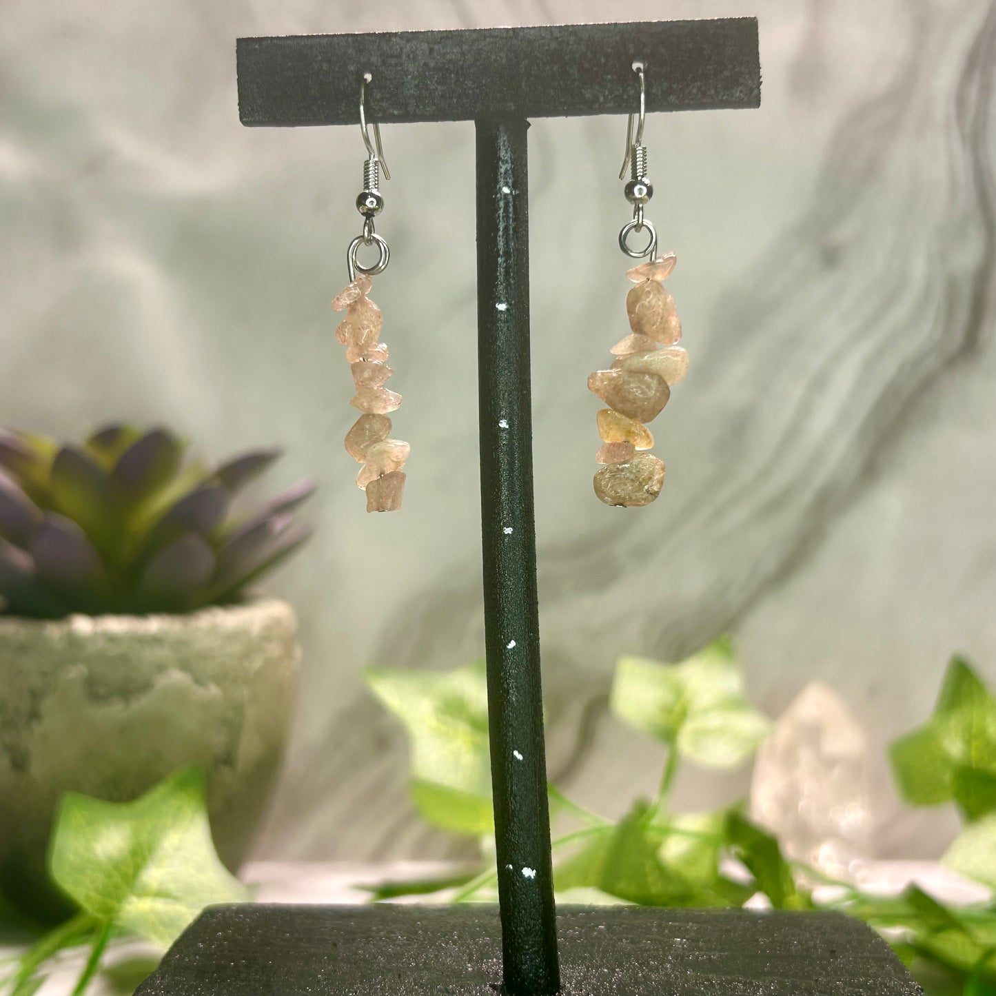 Pink Aventurine Earrings