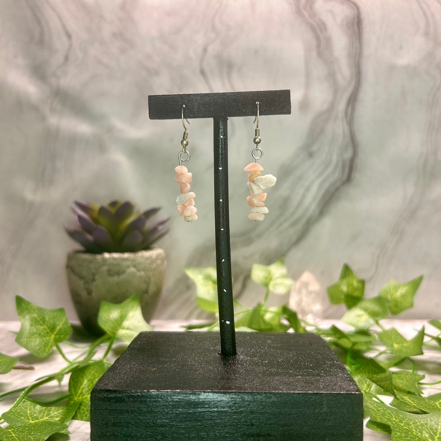 Pink Opal Earrings