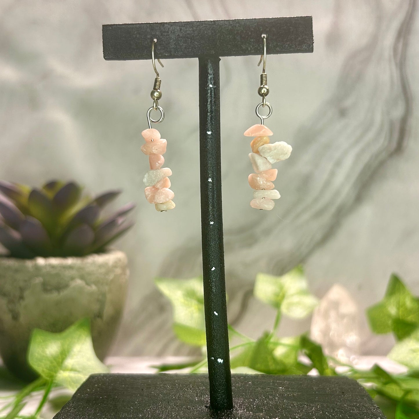 Pink Opal Earrings