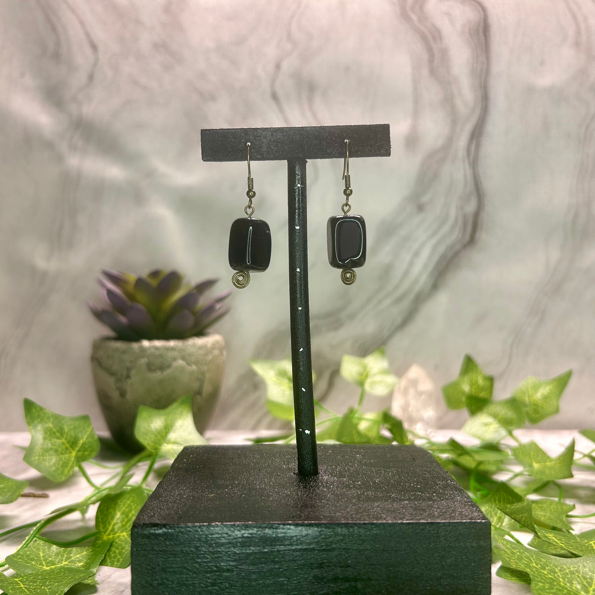 Black Obsidian Earrings