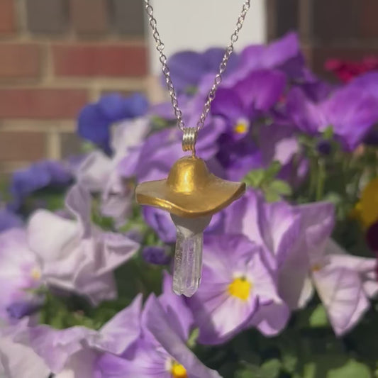 Clear Quartz Mini Mushroom Necklace