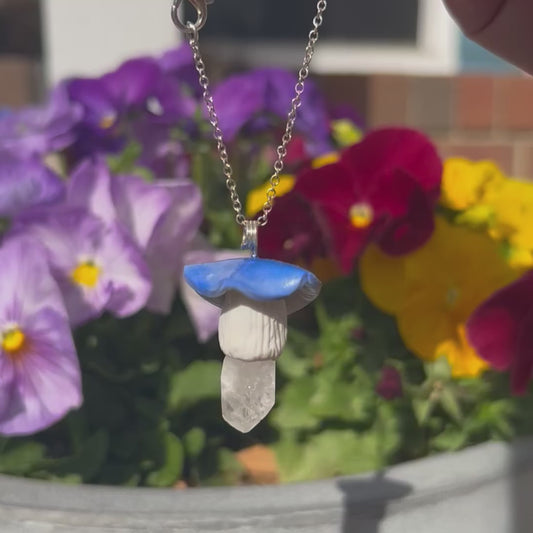 Clear Quartz Mini Mushroom Necklace