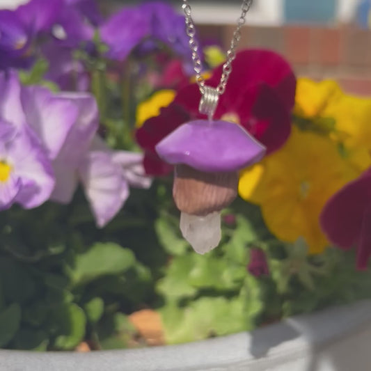 Clear Quartz Mini Mushroom Necklace